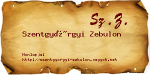 Szentgyörgyi Zebulon névjegykártya